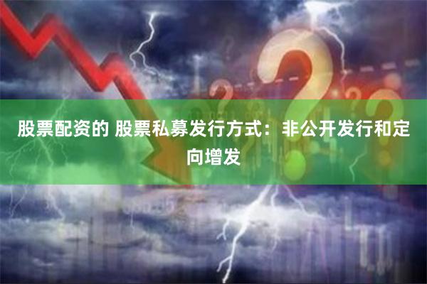 股票配资的 股票私募发行方式：非公开发行和定向增发